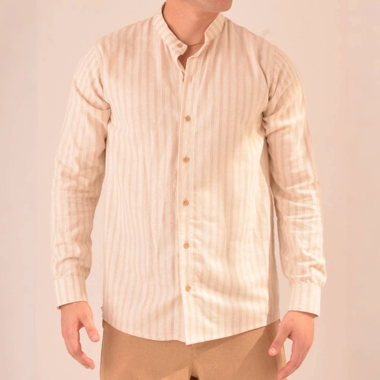 Camisa Manga Larga Lino Santorini Mediterranea